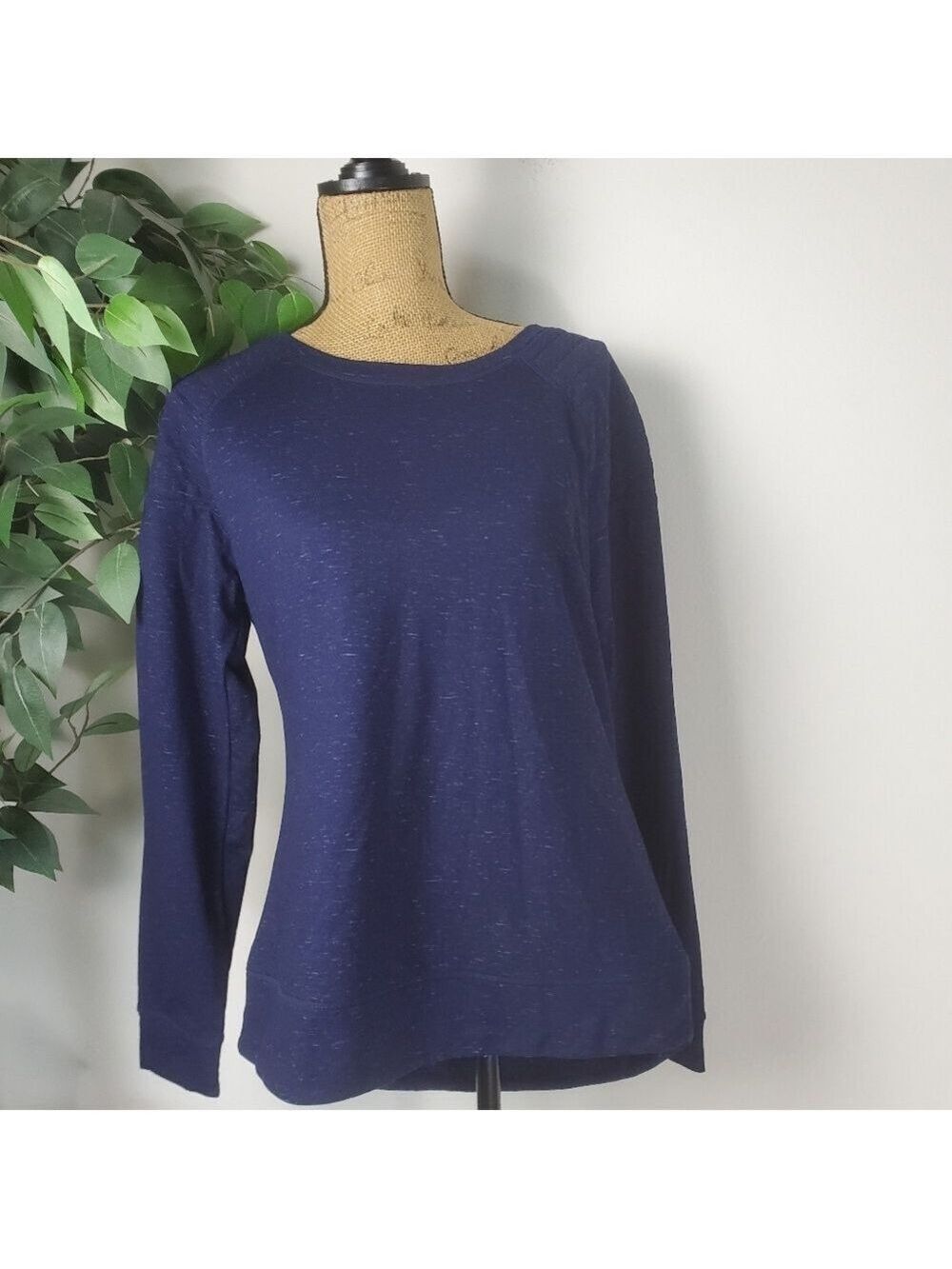 32 Degrees Heat Fleece Top Medium Navy Blue Speckled